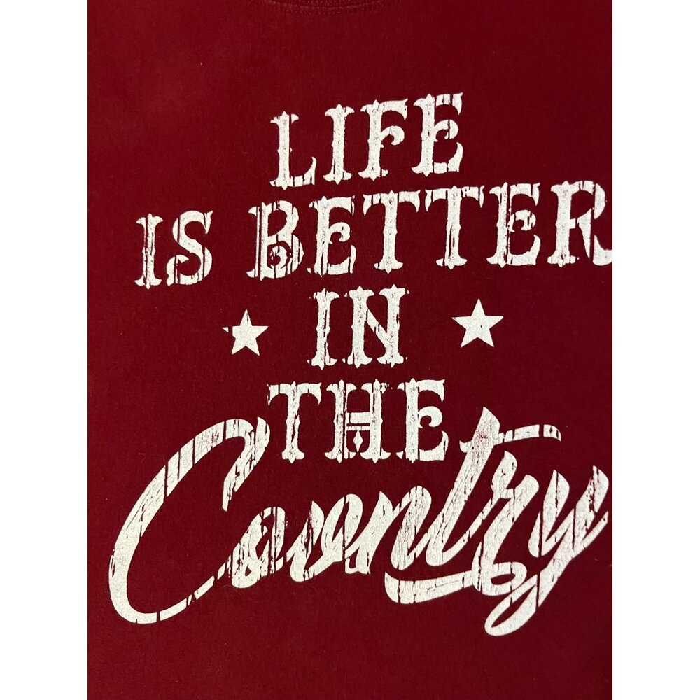 Farm Fed Country Graphic T-Shirt Womens 2XL Red Cotton “Life is Better" - Picture 6 of 10
